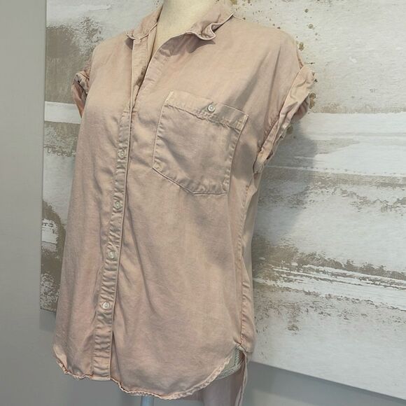 💕SO SOFT💕 Light Pink Hi-Lo Button Down 100% Tencel - Picture 1 of 9